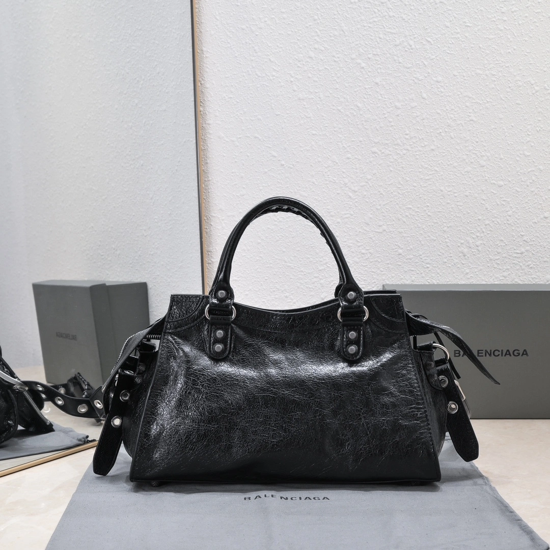 Chic Balenciaga NEO CAGOLE Vintage Cracked Leather Shoulder Bag 61024