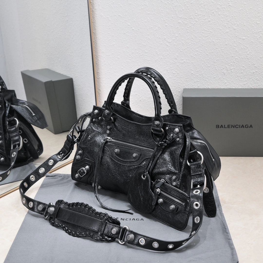 Chic Balenciaga NEO CAGOLE Vintage Cracked Leather Shoulder Bag 61024