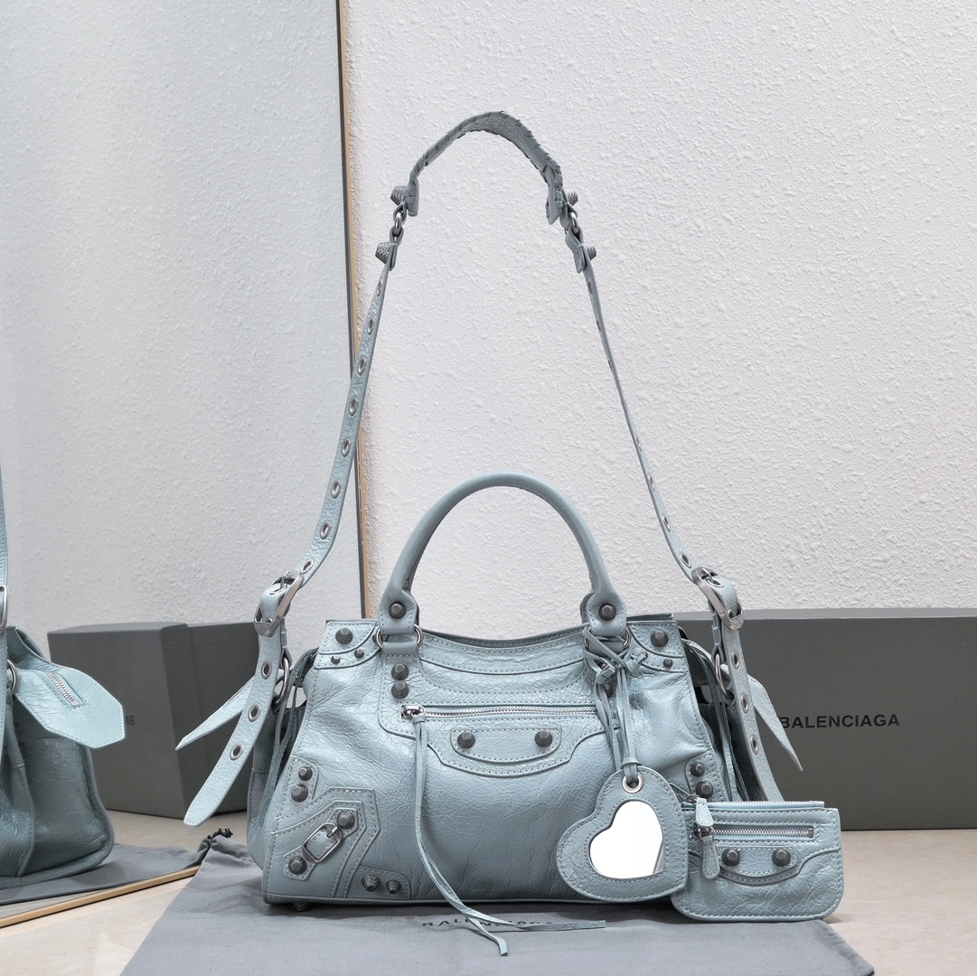 Casual Balenciaga NEO CAGOLE Vintage Lambskin Motorcycle Bag 60947
