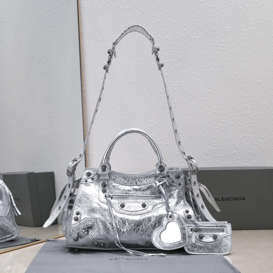Balenciaga NEO CAGOLE Vintage Sheepskin Trapezoid Bag with Mirror Flexible 60951