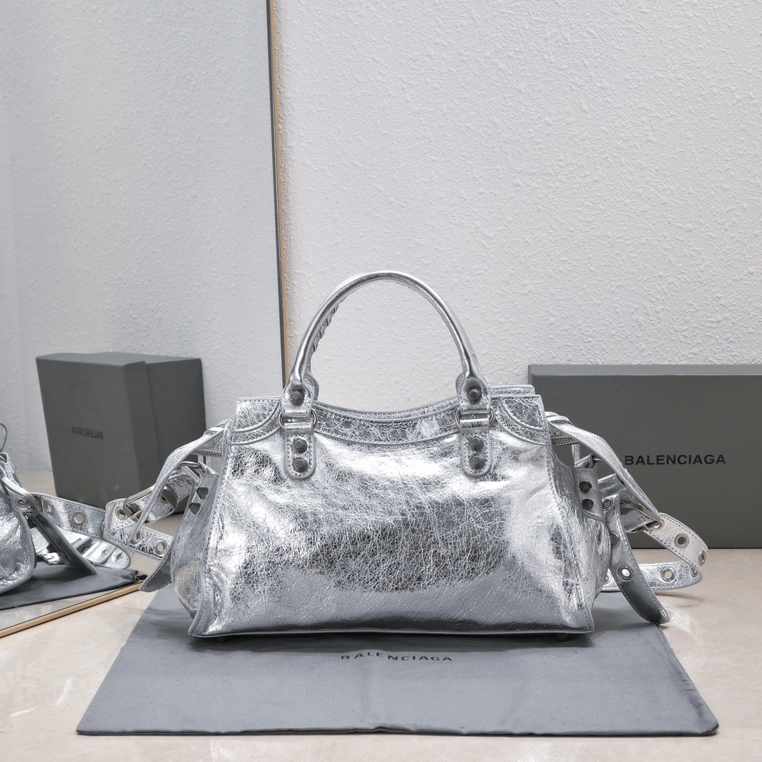 Balenciaga NEO CAGOLE Vintage Sheepskin Trapezoid Bag with Mirror Flexible 60951
