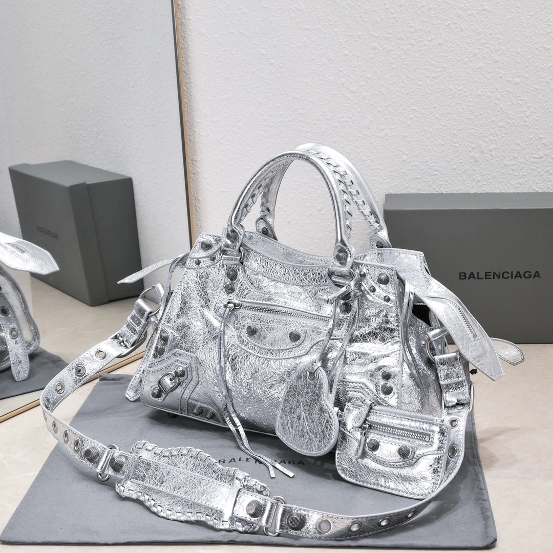 Balenciaga NEO CAGOLE Vintage Sheepskin Trapezoid Bag with Mirror Flexible 60951
