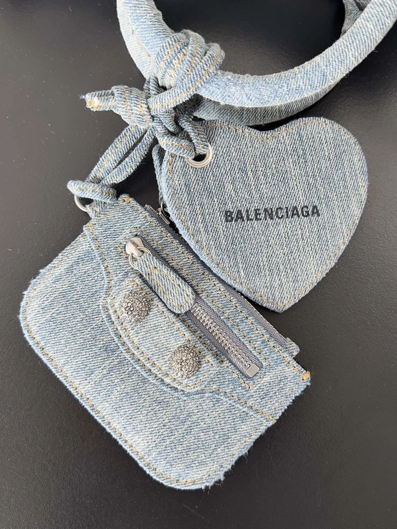 Balenciaga Neo Cagole Distressed Denim Motorcycle Bag Stretchable 72673