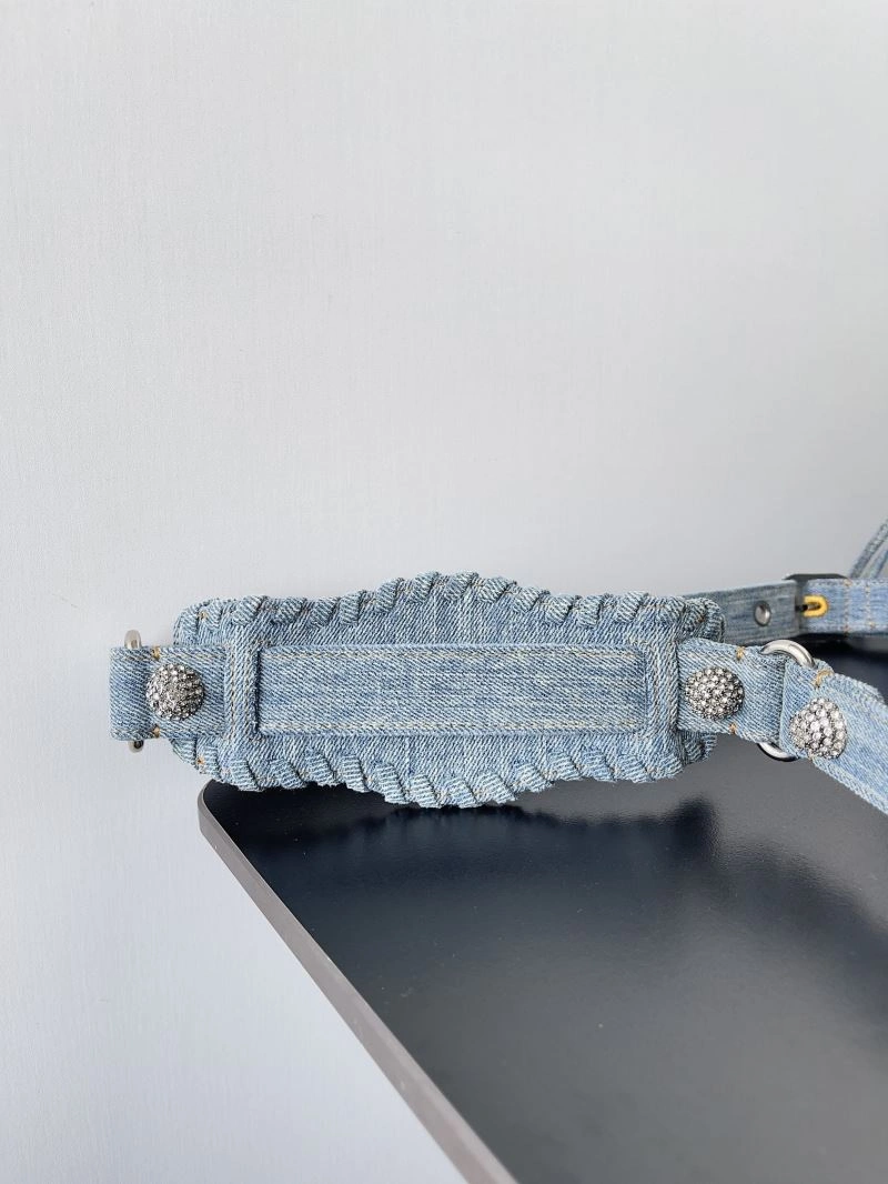 Balenciaga Neo Cagole Distressed Denim Motorcycle Bag UrbanStyle 72668