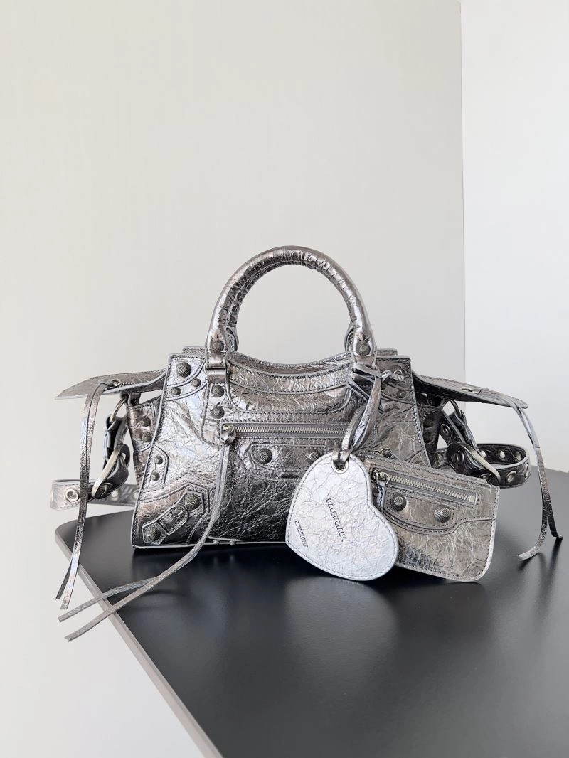 Balenciaga Neo Cagole Distressed Lambskin Motorcycle Bag Chic 78753