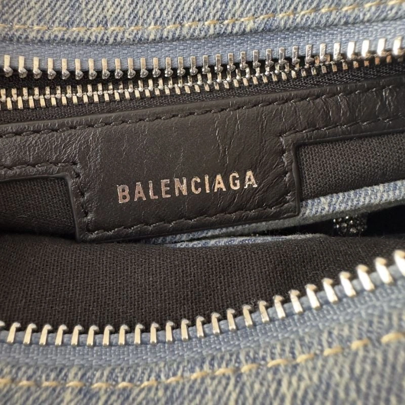Comfortable Balenciaga Neo Cagole Heart Mirror Denim Motorcycle Bag 78778