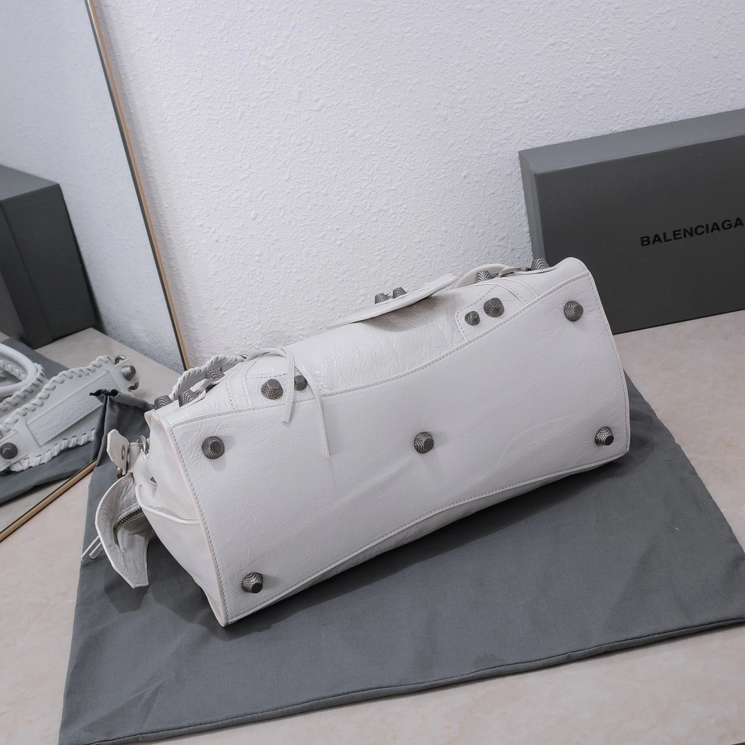 Balenciaga Neo Cagole Large White Motorcycle Bag Cozy 60991