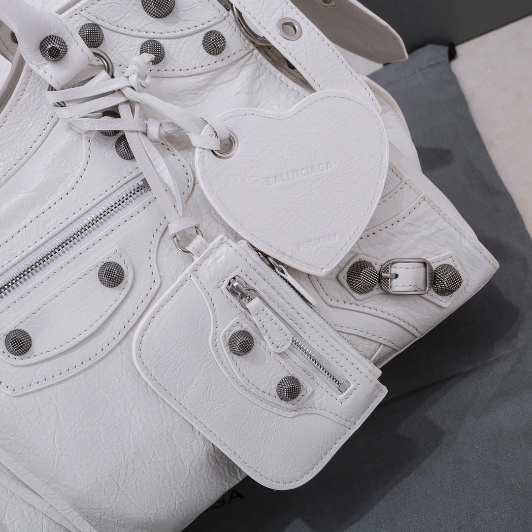 Balenciaga Neo Cagole Large White Motorcycle Bag Cozy 60991