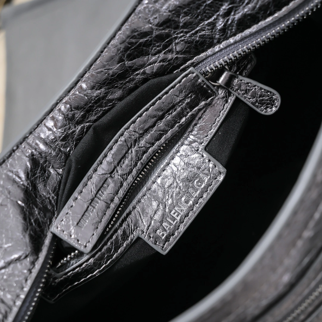 Comfortable Balenciaga Neo Cagole Silver Gray Heart Mirror Bag 60971