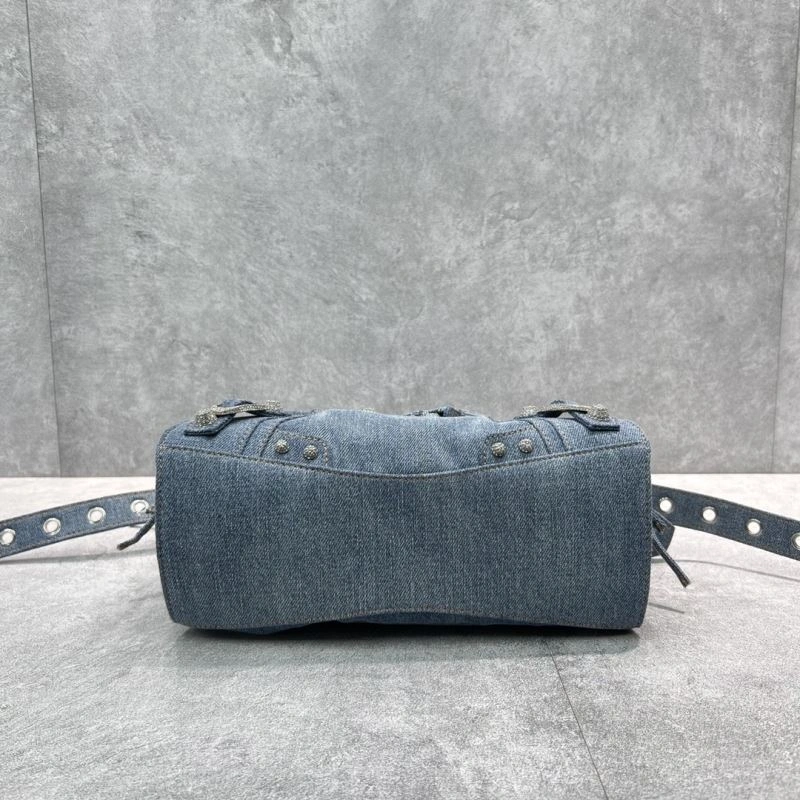 MultiPurpose Balenciaga Neo Cagole Studded Denim Motorcycle Bag - Special Price 72678