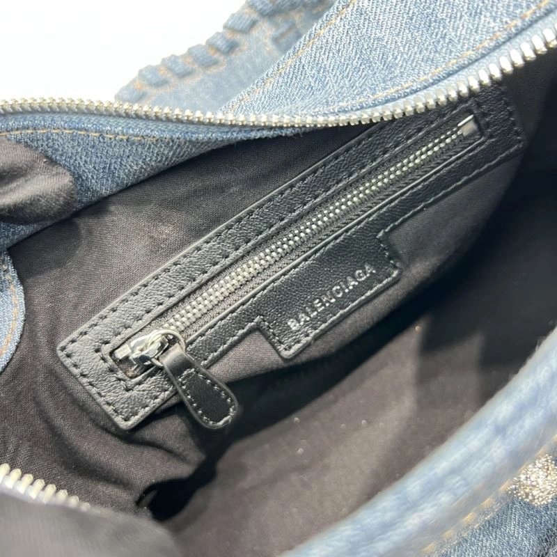 MultiPurpose Balenciaga Neo Cagole Studded Denim Motorcycle Bag - Special Price 72678
