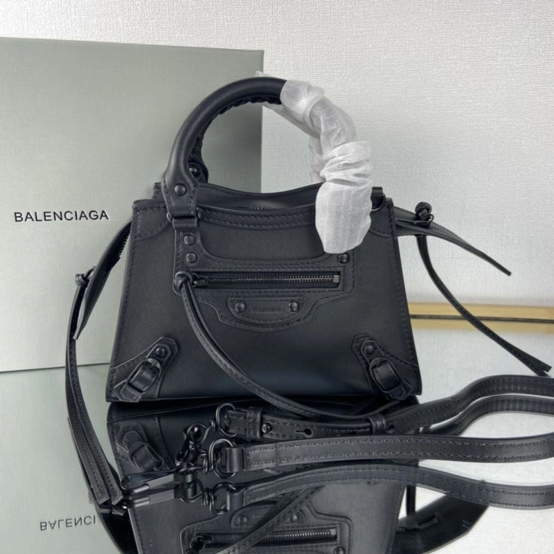 NewStyle Balenciaga Neo  Studded Motorcycle Handbag - Black 75358