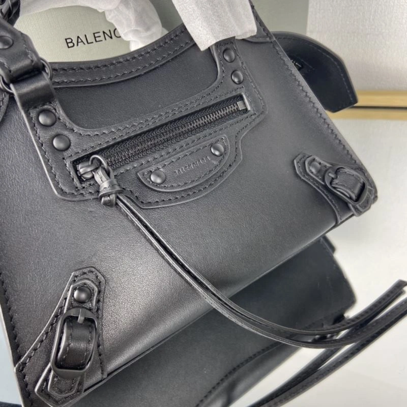NewStyle Balenciaga Neo  Studded Motorcycle Handbag - Black 75358