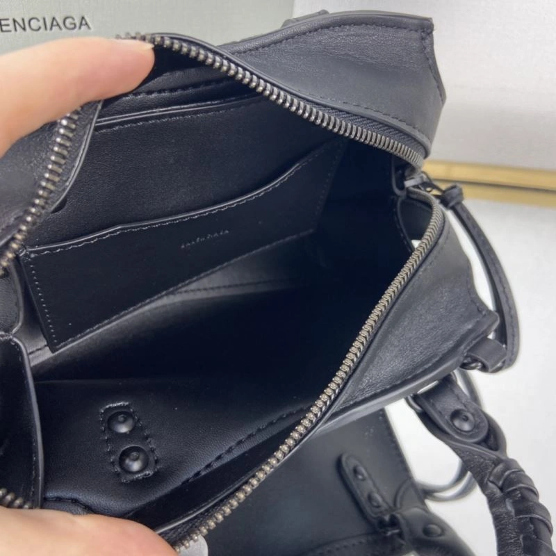 NewStyle Balenciaga Neo  Studded Motorcycle Handbag - Black 75358
