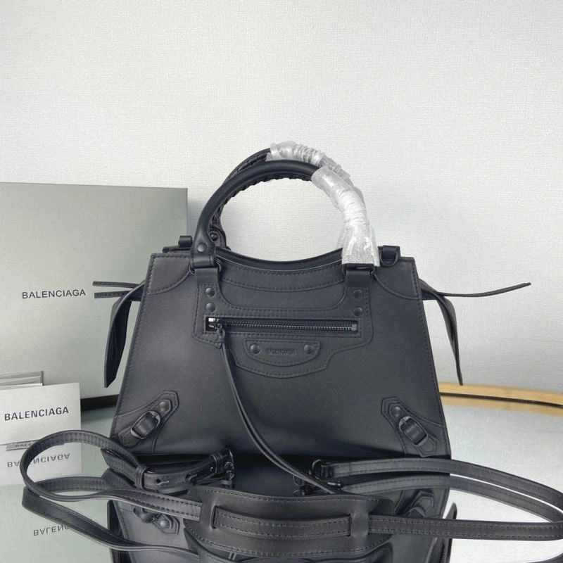 Balenciaga Neo  Textured Black Motorcycle Bag TimelessDesign 75333