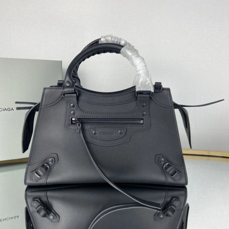 Balenciaga Neo  Textured Black Motorcycle Bag TimelessDesign 75333