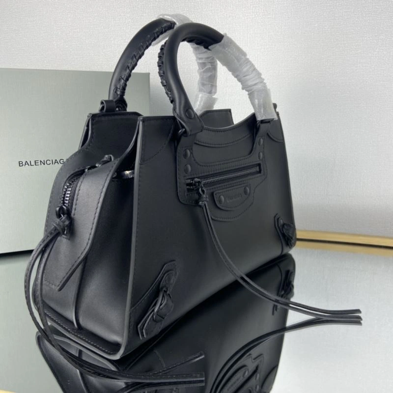 Balenciaga Neo  Textured Black Motorcycle Bag TimelessDesign 75333