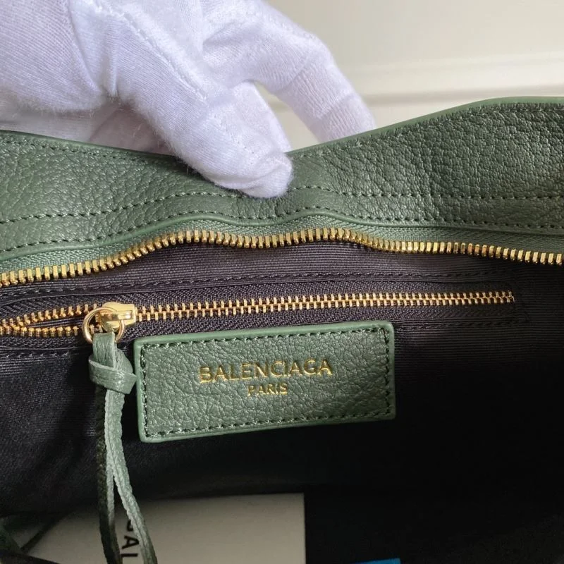EasyMatch Balenciaga Olive Green Goatskin Motorcycle Bag with Gold Buckle 38319