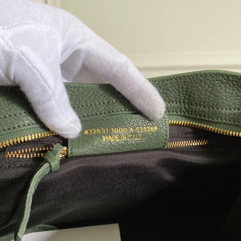 EasyMatch Balenciaga Olive Green Goatskin Motorcycle Bag with Gold Buckle 38319