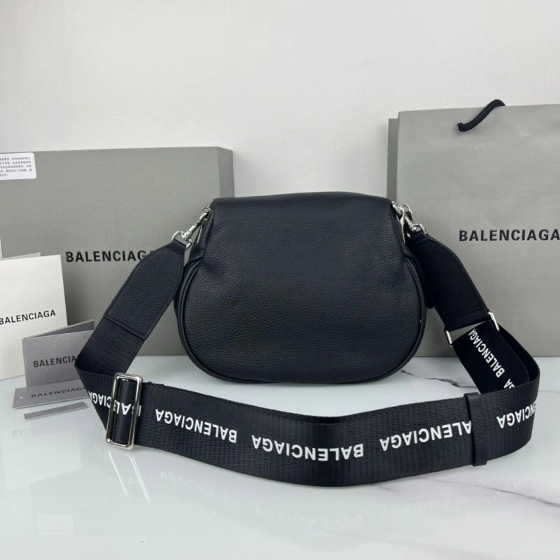 FashionForward Balenciaga Oval Logo Crossbody Motorcycle Bag in Calfskin 75240