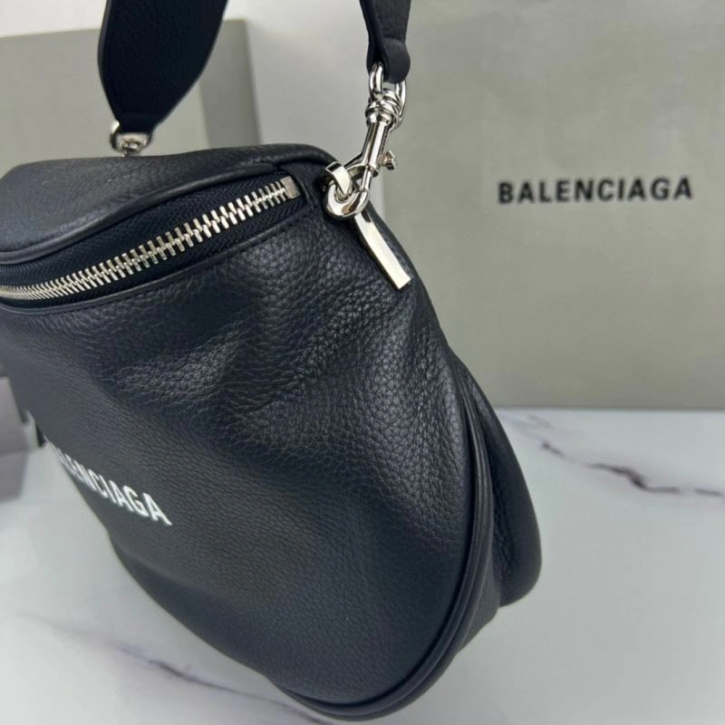 FashionForward Balenciaga Oval Logo Crossbody Motorcycle Bag in Calfskin 75240