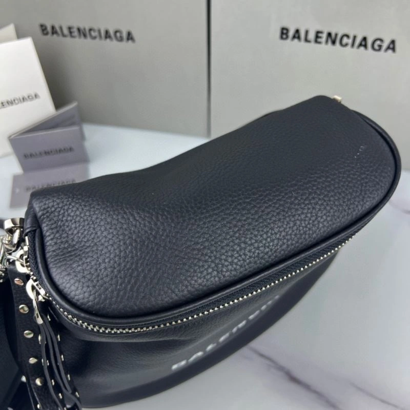 FashionForward Balenciaga Oval Logo Crossbody Motorcycle Bag in Calfskin 75240