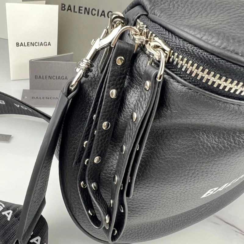 FashionForward Balenciaga Oval Logo Crossbody Motorcycle Bag in Calfskin 75240