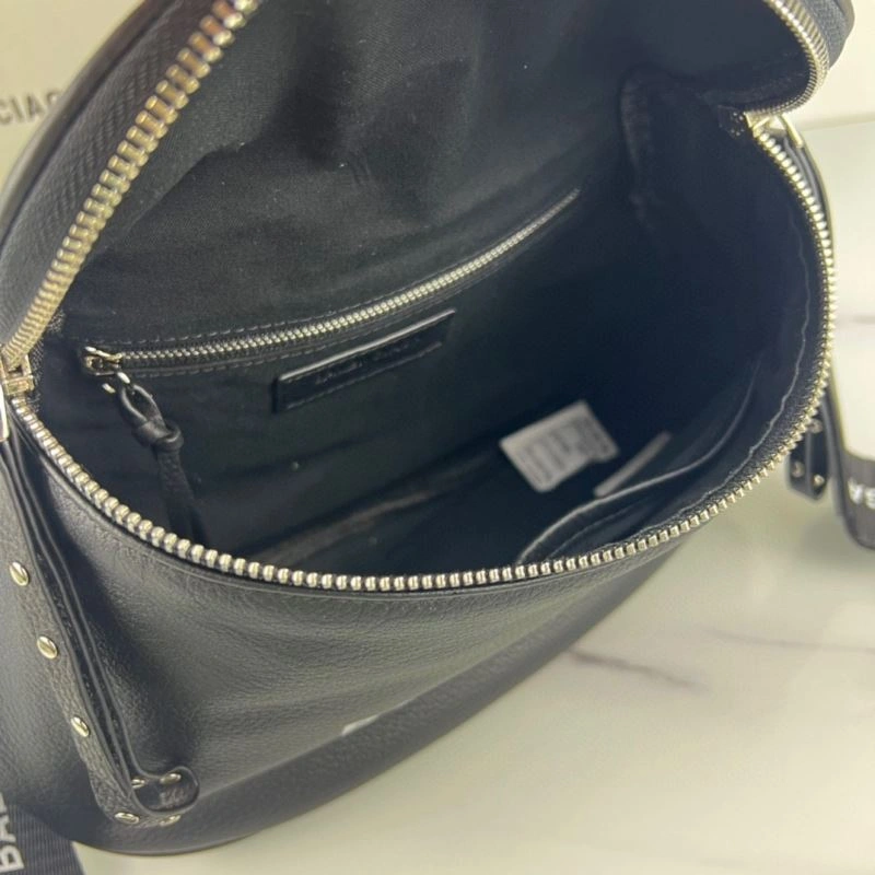 FashionForward Balenciaga Oval Logo Crossbody Motorcycle Bag in Calfskin 75240