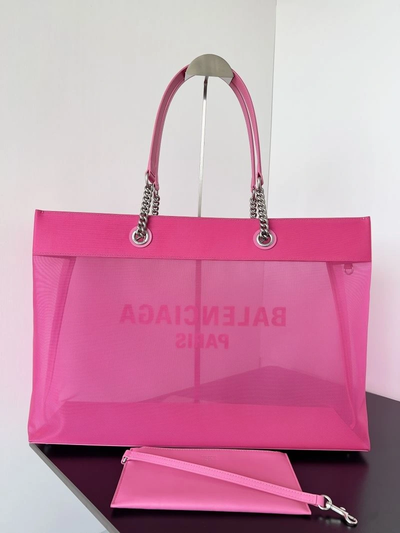 Balenciaga Paris Duty Free Mesh Tote Bag with Leather-Chain Strap AllSeason 78579