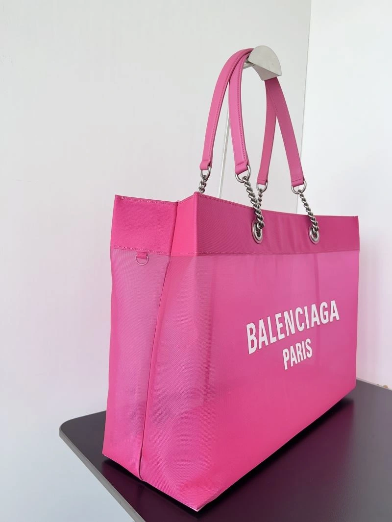 Balenciaga Paris Duty Free Mesh Tote Bag with Leather-Chain Strap AllSeason 78579
