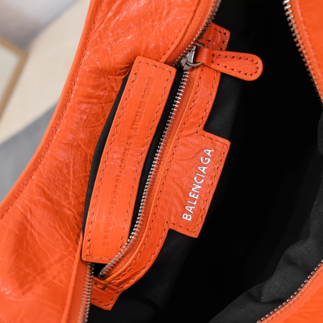 DailyWear Balenciaga Paris Neo Cagole Orange Lambskin Motorcycle Bag 60975