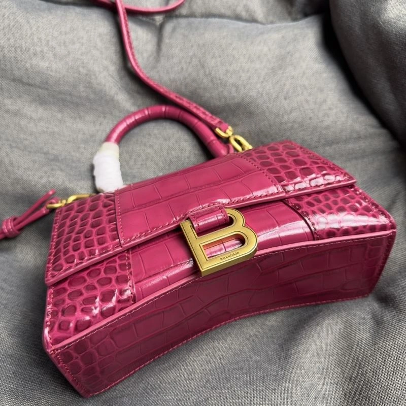 Balenciaga Peach Pink Crocodile Pattern Hourglass XS Bag EyeCatching 69990