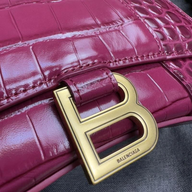 Balenciaga Peach Pink Crocodile Pattern Hourglass XS Bag EyeCatching 69990