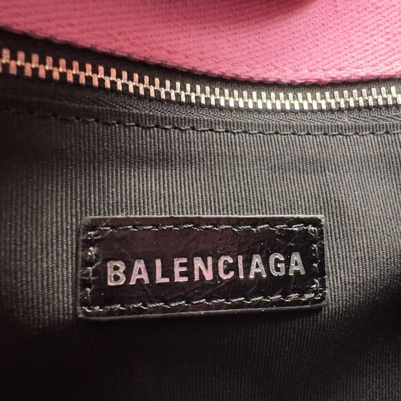 Bright Balenciaga Pink Hourglass Bag with Silver Buckle - S Size 69984