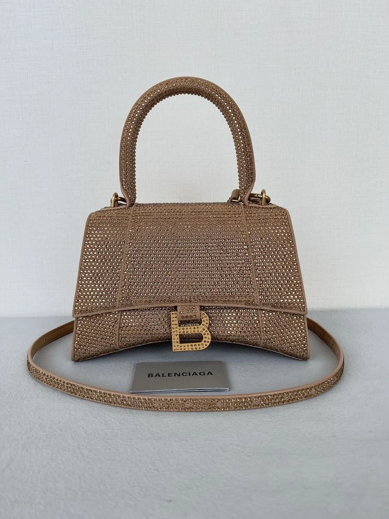 Fashionable Balenciaga Radiant Diamond Hourglass Tote Bag - Sparkle in Style 66957
