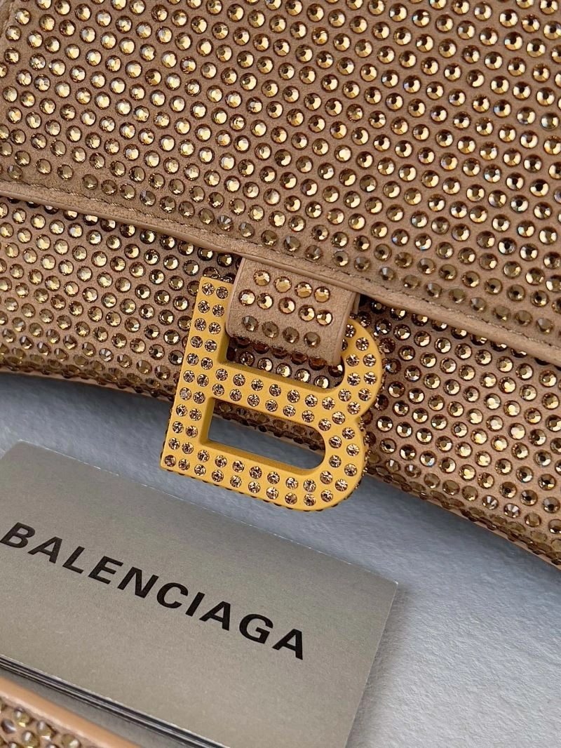 Fashionable Balenciaga Radiant Diamond Hourglass Tote Bag - Sparkle in Style 66957
