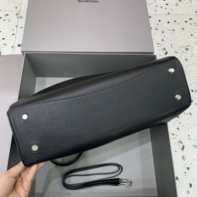 Balenciaga Rebel  Black Handbag with Silver Buckle - Three Sizes ModernLook 66960