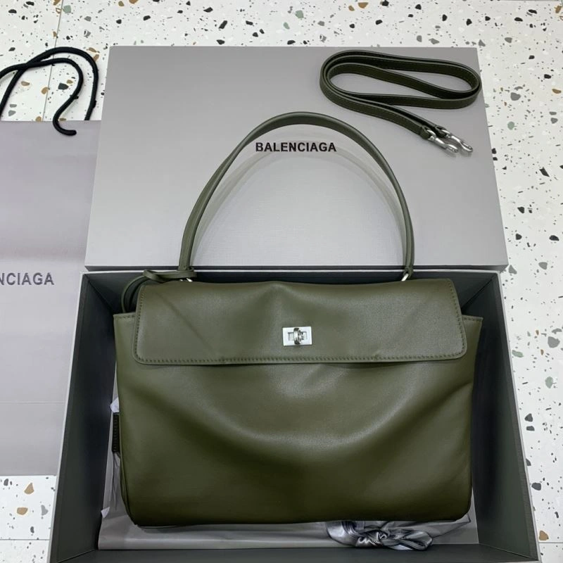 Balenciaga Rebel  Green Silver Buckle Handbag - Style NewStyle 66979