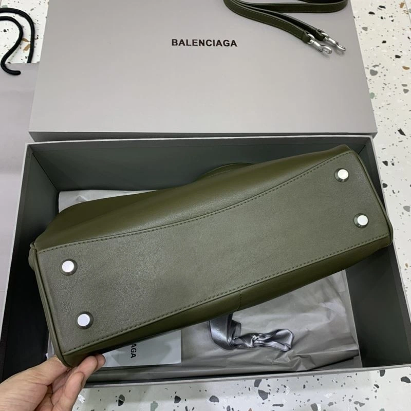 Balenciaga Rebel  Green Silver Buckle Handbag - Style NewStyle 66979