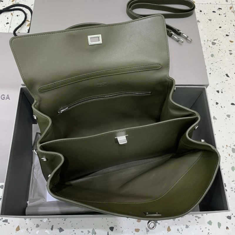 Balenciaga Rebel  Green Silver Buckle Handbag - Style NewStyle 66979