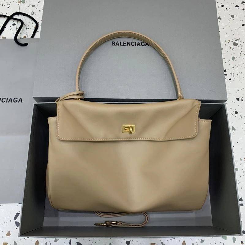 Colorful Balenciaga Rebel Chic Medium Apricot Handbag -  Leather Elegance 66989