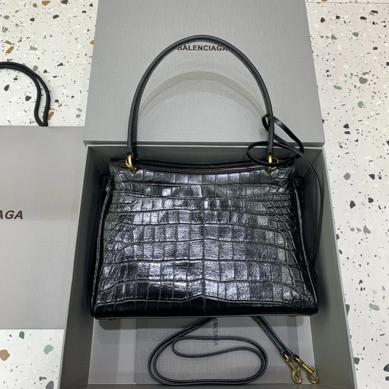 Fashionable Balenciaga Rebel  Small Crocodile Black Series Handbag 67006