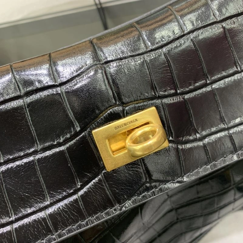 Fashionable Balenciaga Rebel  Small Crocodile Black Series Handbag 67006