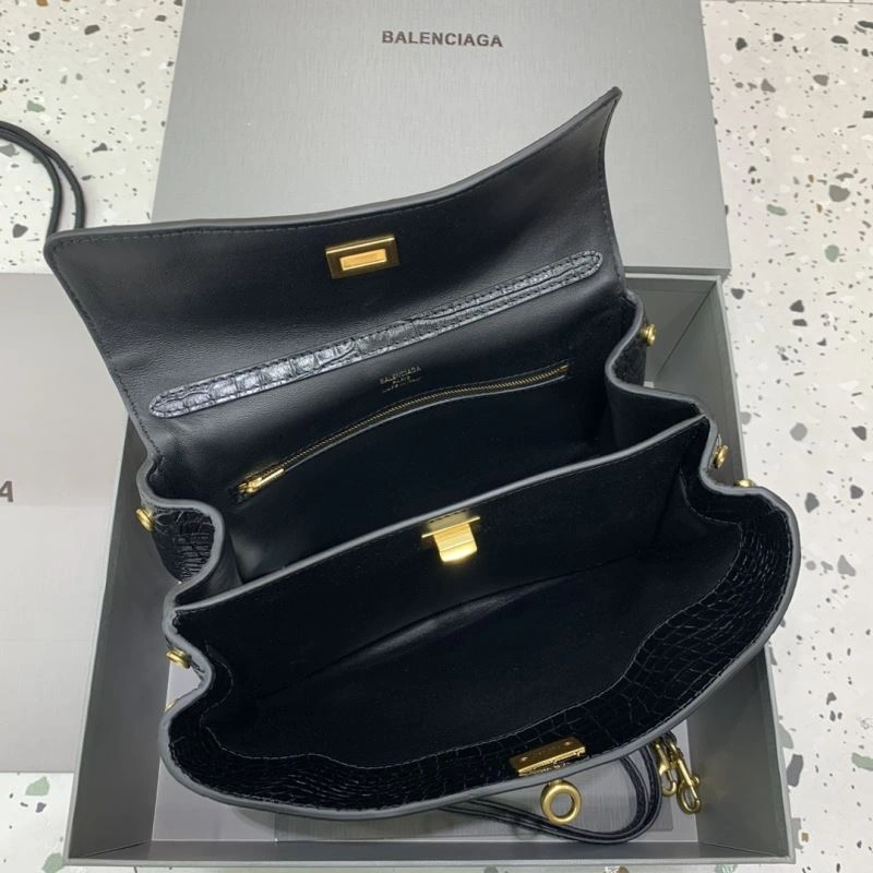 Fashionable Balenciaga Rebel  Small Crocodile Black Series Handbag 67006