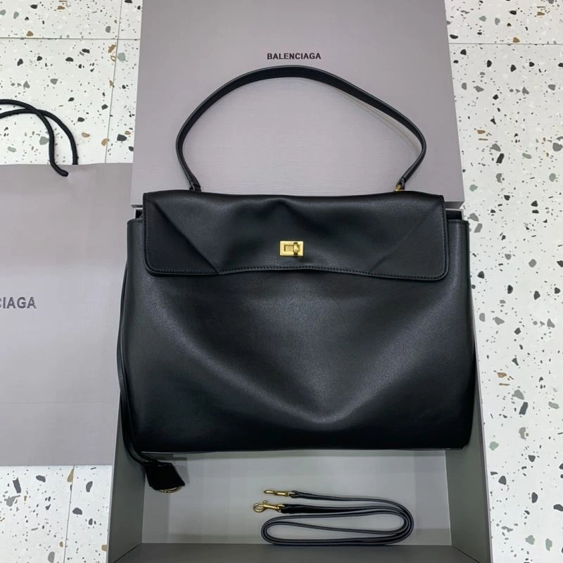 Unique Balenciaga Rebel Luxe Black Gold Buckle Handbag -  Versatility 66971