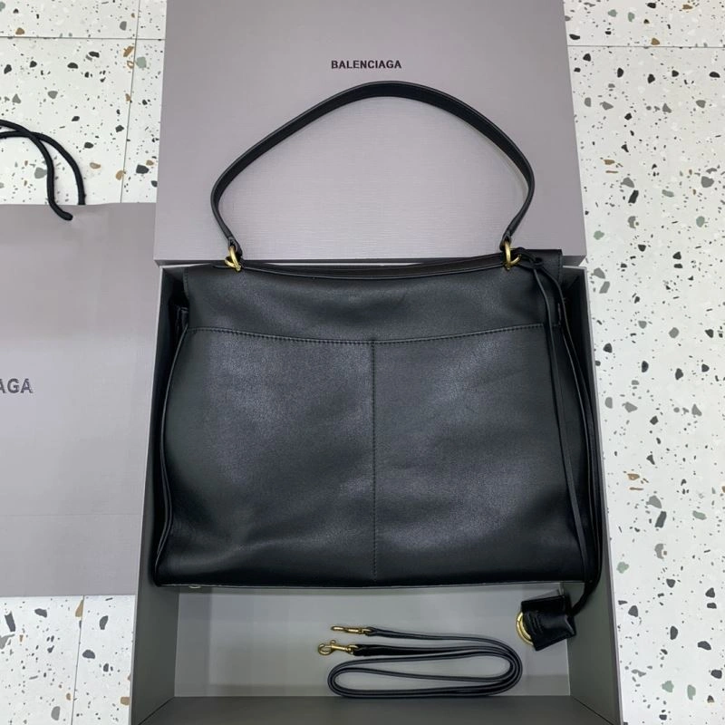 Unique Balenciaga Rebel Luxe Black Gold Buckle Handbag -  Versatility 66971