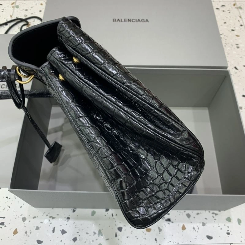Resilient Balenciaga Rebel Luxe Crocodile Black Handbag - Style Meets Function 66964