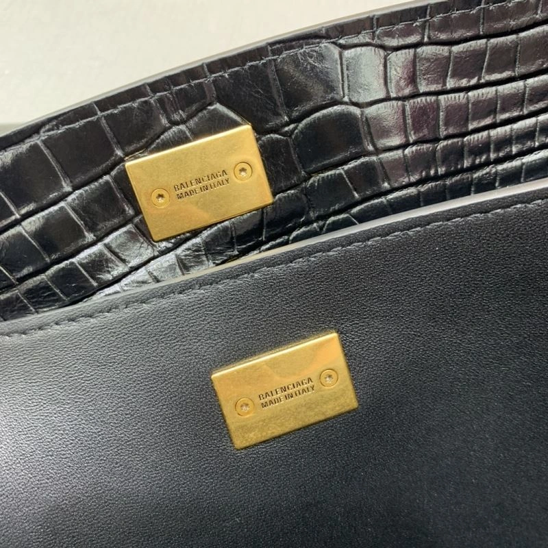 Resilient Balenciaga Rebel Luxe Crocodile Black Handbag - Style Meets Function 66964