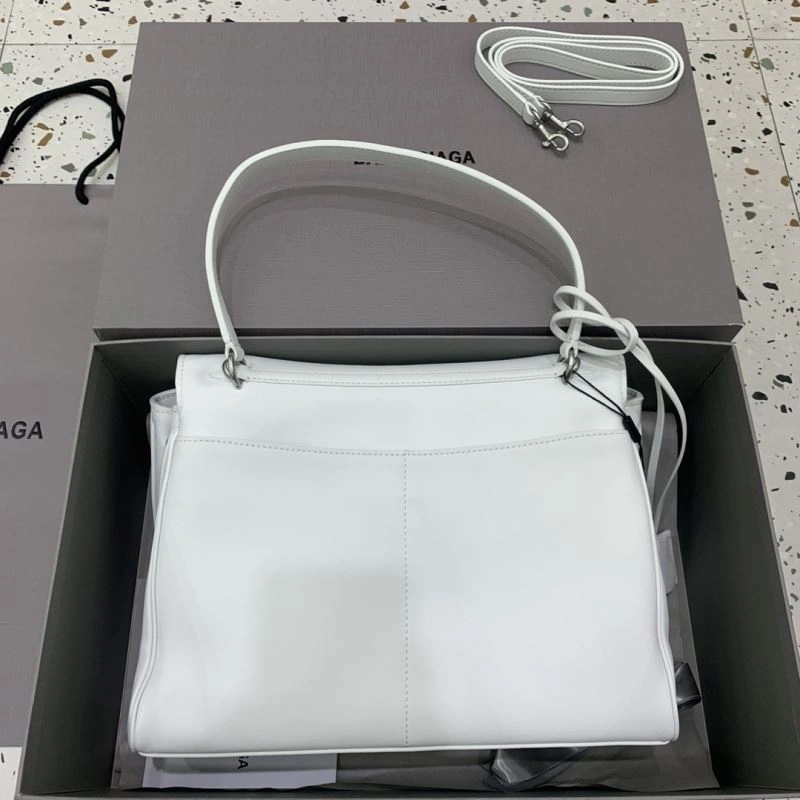 Reliable Balenciaga Rebel Luxe White Silver Buckle Handbag Collection 66977