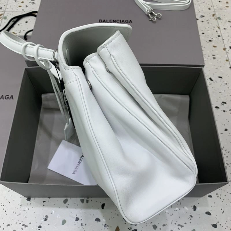 Reliable Balenciaga Rebel Luxe White Silver Buckle Handbag Collection 66977